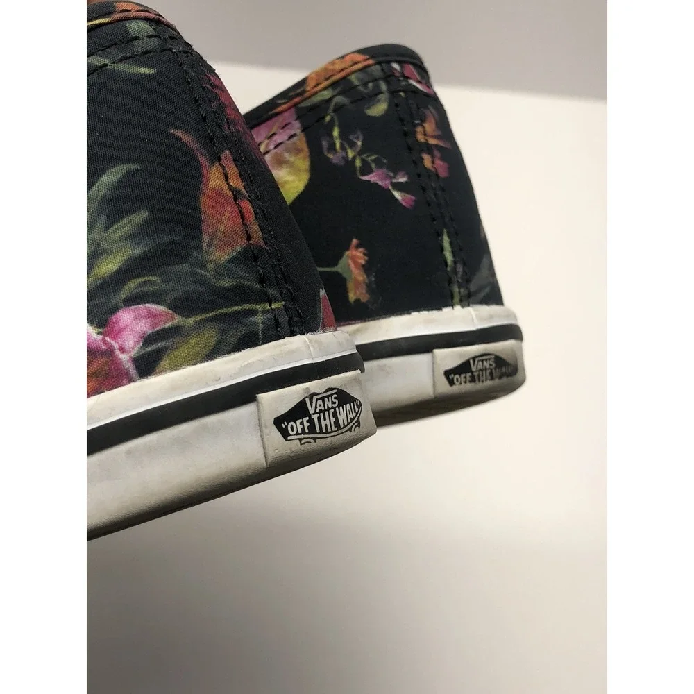 Vans Tropical Floral Black Bloom Canvas Sneakers Shoes Women's 8/Men's 6.5 - Picture 10 of 11